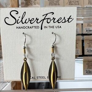 Silver Forest Silver and Gold Teardrop Earrings